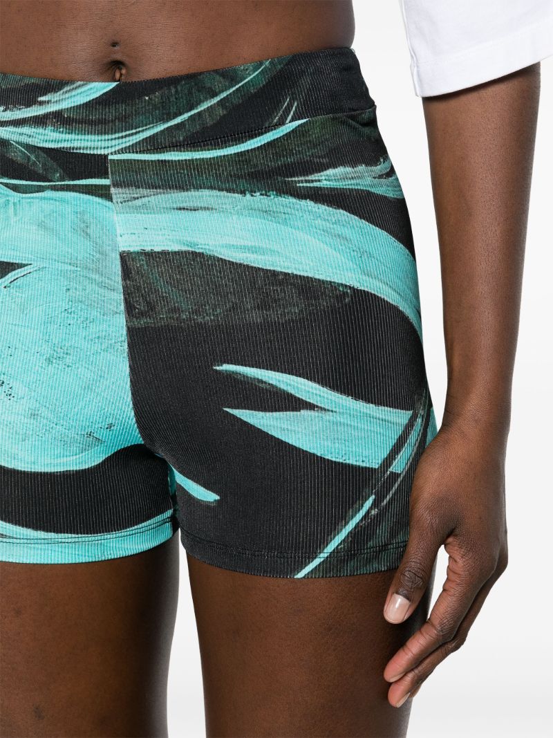 Blue Turquoise Flower Mini Shorts