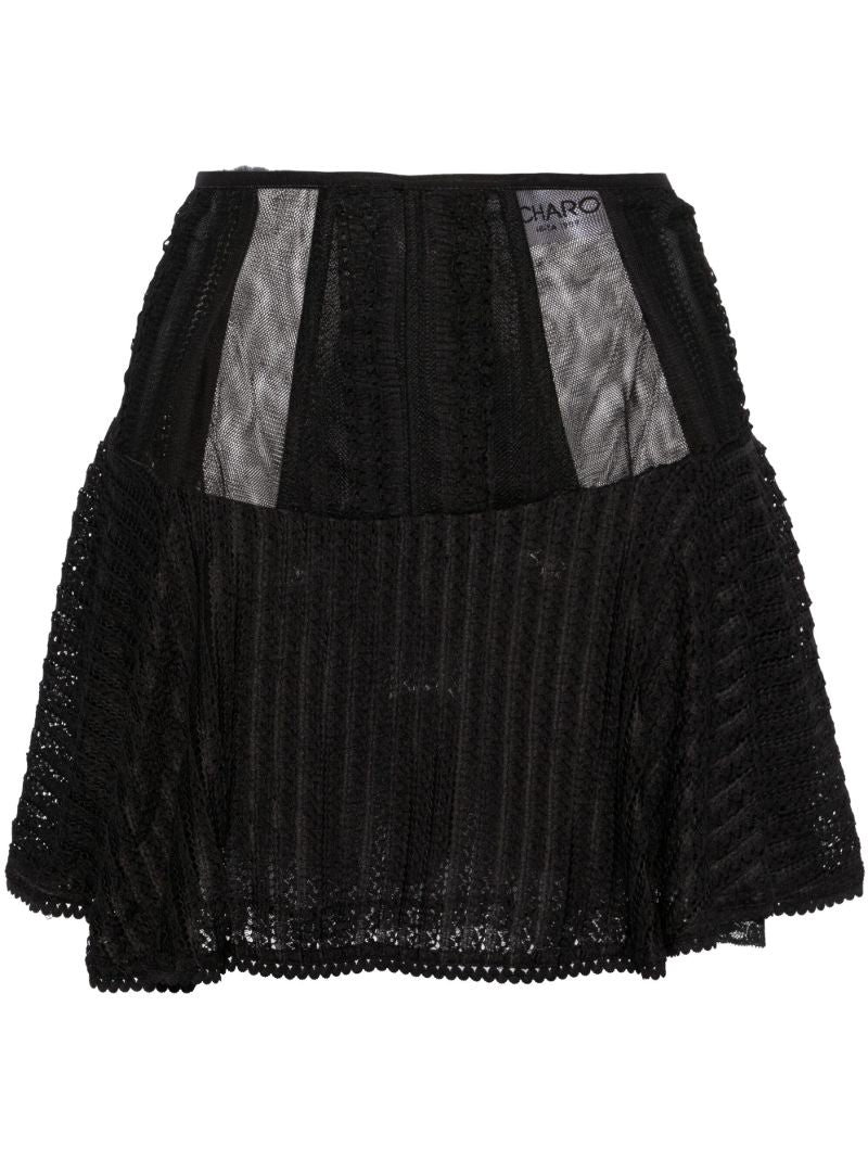 Black Hamaty Lace Mini Skirt