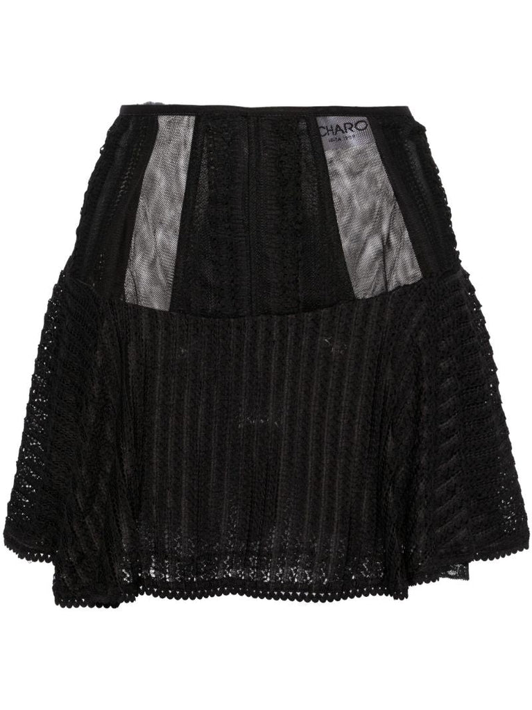 Black Hamaty Lace Mini Skirt