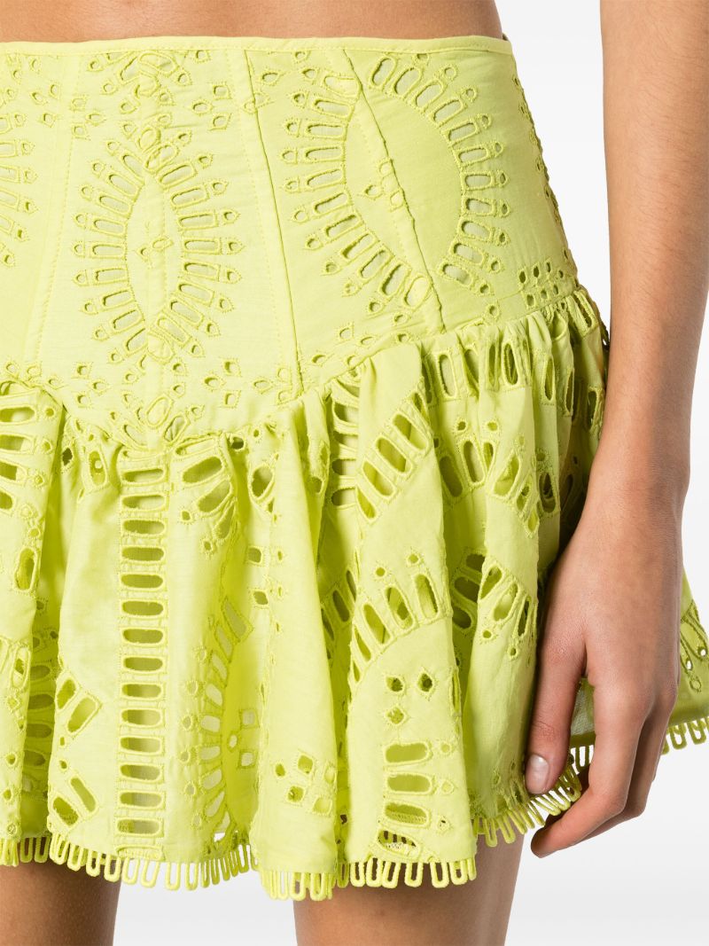 Green Favik Broderie Anglaise Mini Skirt