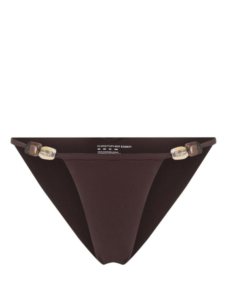 Brown Crystal Bikini Bottoms