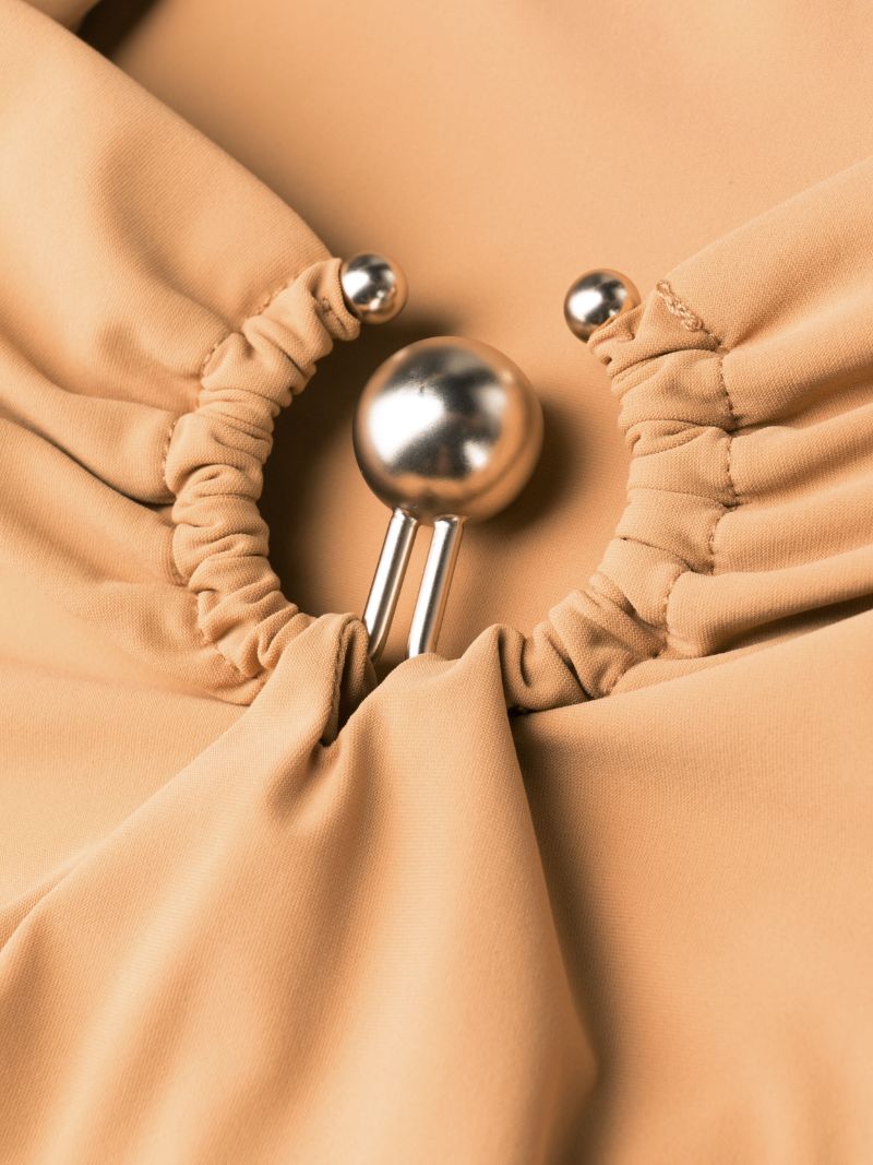 Brown Orbit Ruched Bikini Bottoms