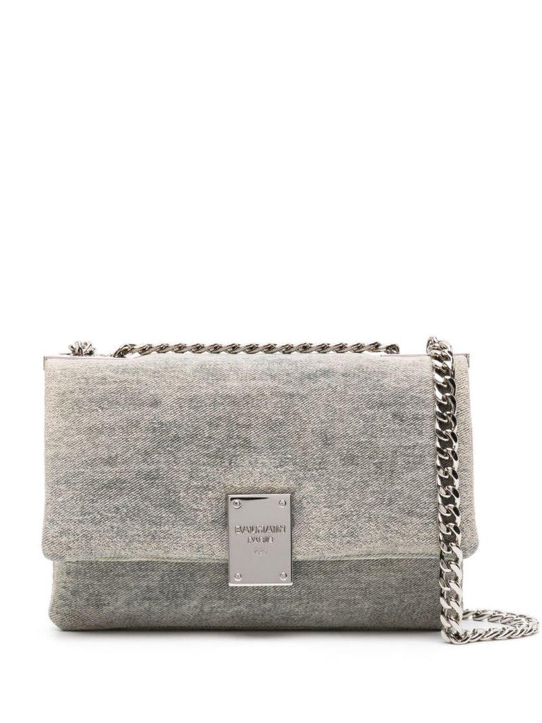 Grey 1945 Soft Faded Denim Shoulder Bag