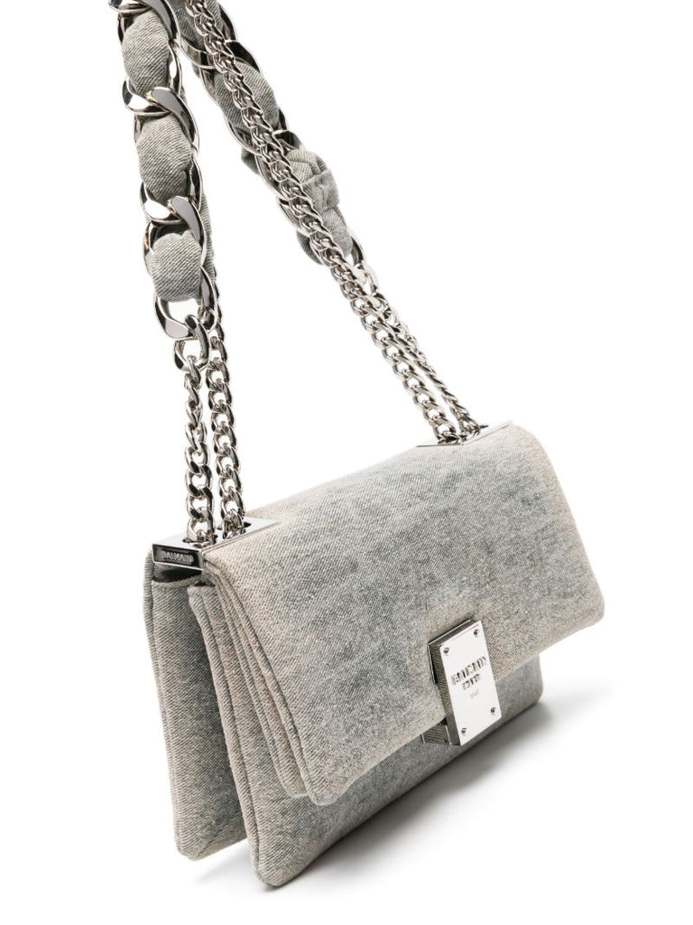 Grey 1945 Soft Faded Denim Shoulder Bag