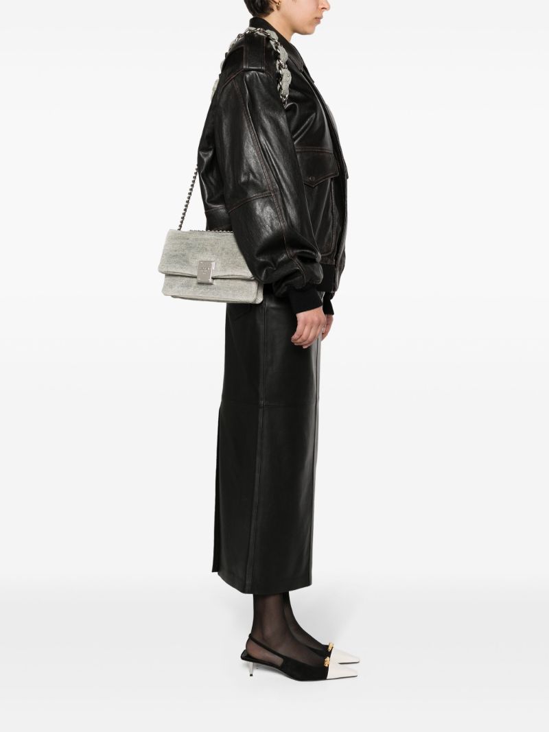 Grey 1945 Soft Faded Denim Shoulder Bag