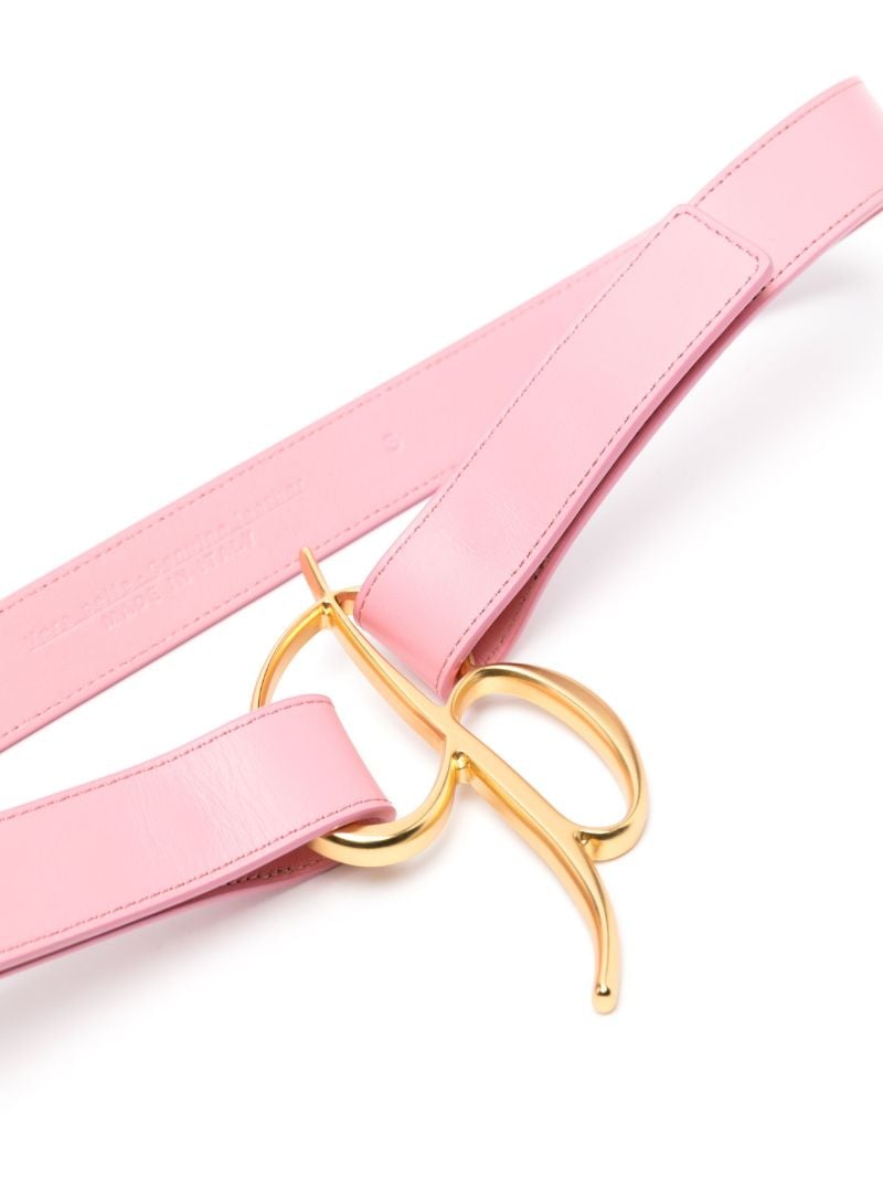 Pink Logo-buckle Leather Belt