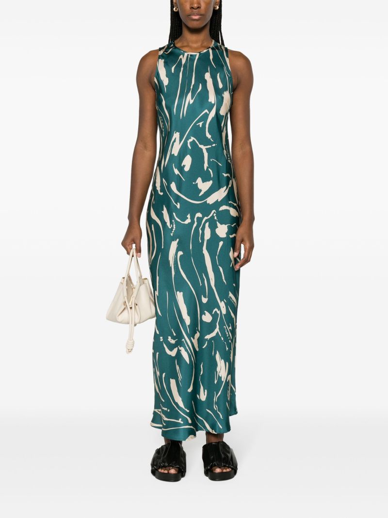 Green Valencia Silk Maxi Dress