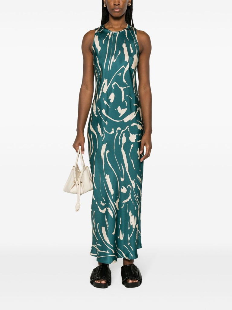 Green Valencia Silk Maxi Dress