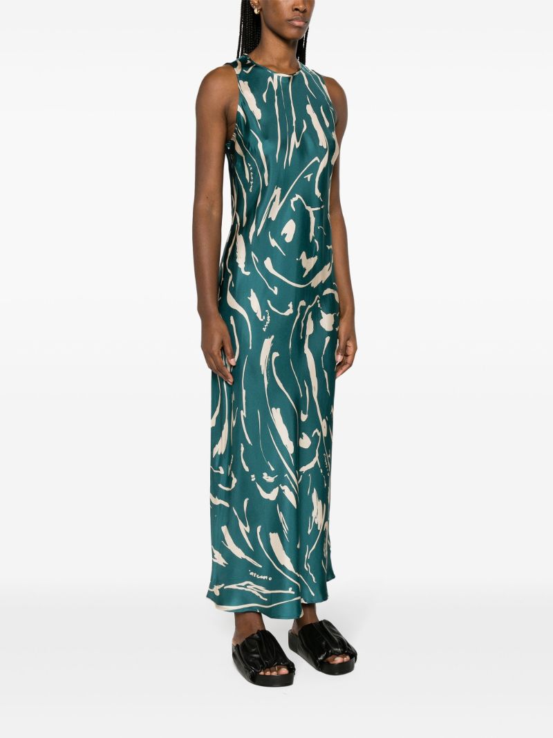 Green Valencia Silk Maxi Dress