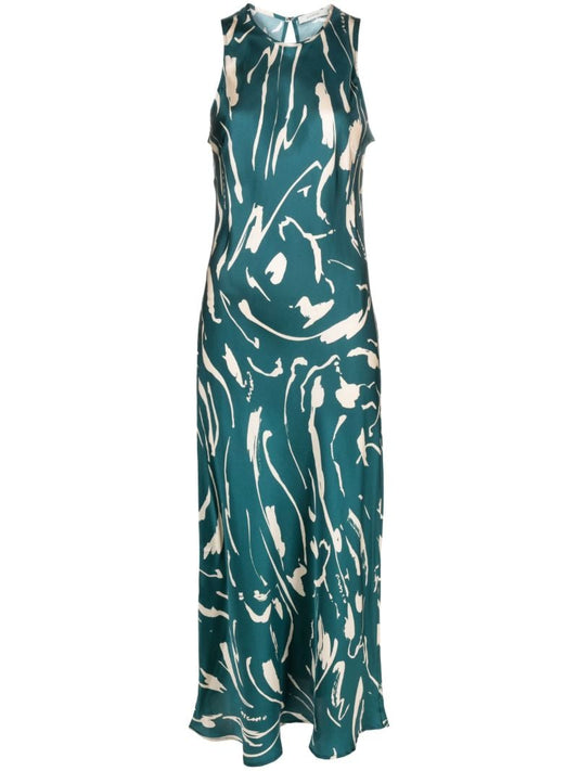 Green Valencia Silk Maxi Dress