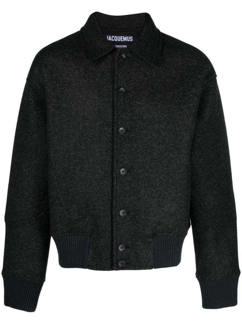 Grey Feltro Felted Bomber Jacket