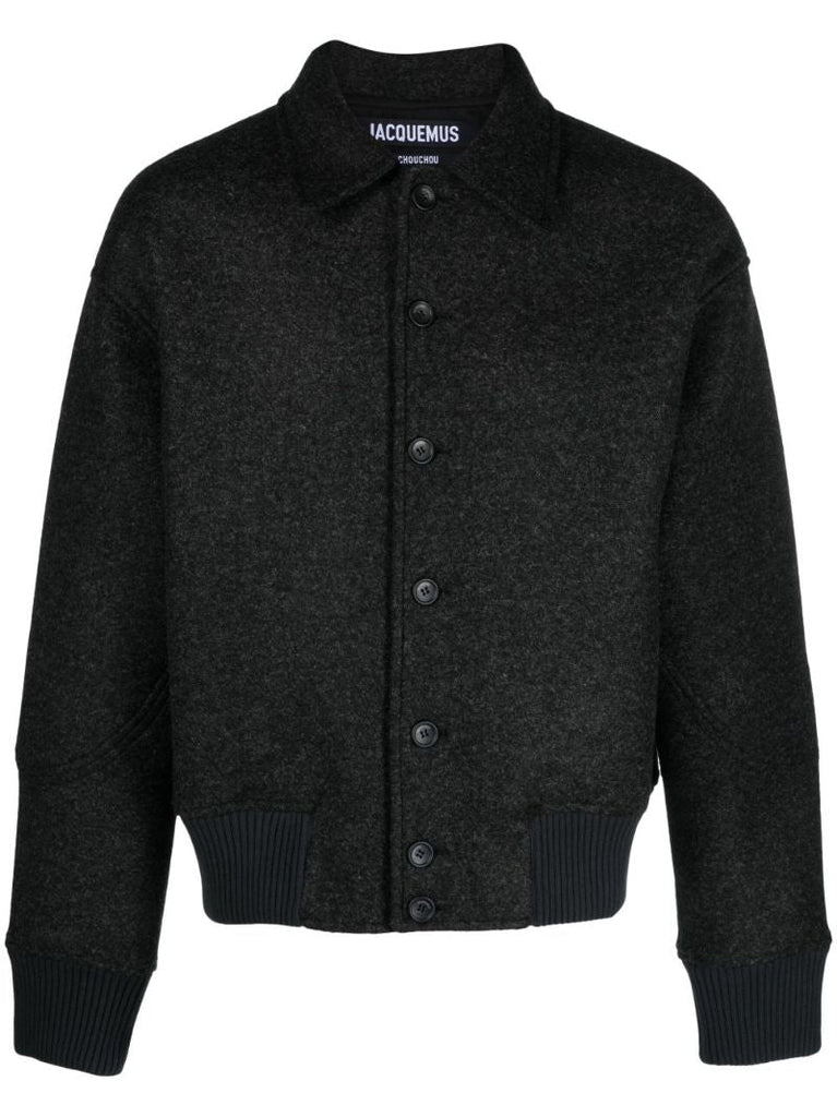 Grey Feltro Felted Bomber Jacket