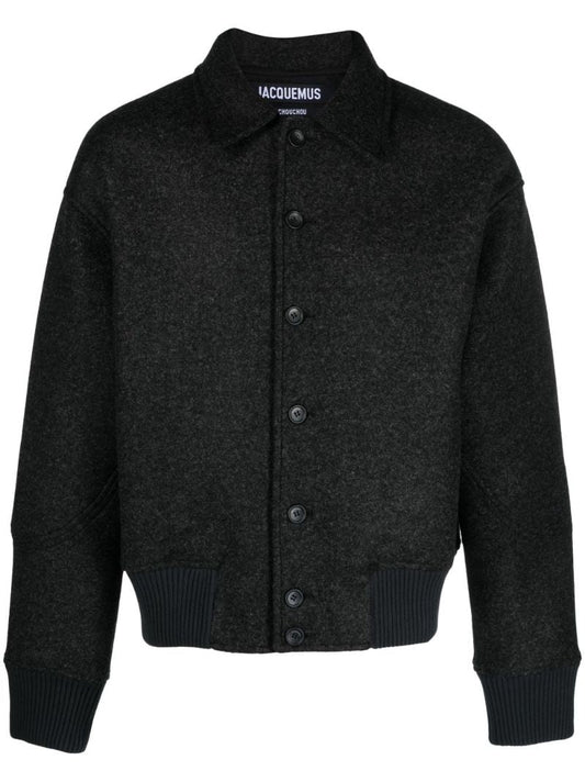 Grey Feltro Felted Bomber Jacket