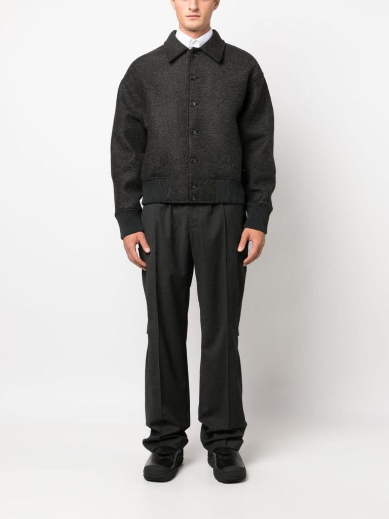 Grey Feltro Felted Bomber Jacket