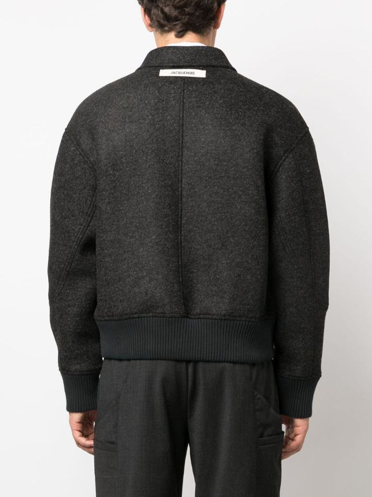 Grey Feltro Felted Bomber Jacket