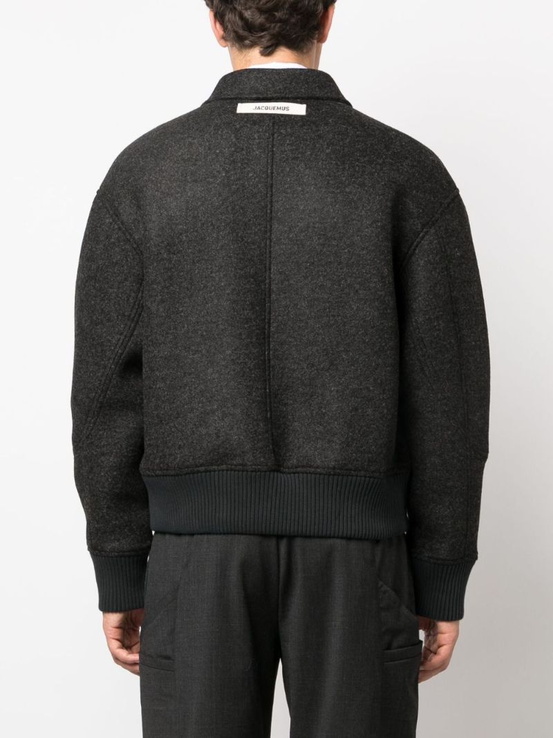 Grey Feltro Felted Bomber Jacket