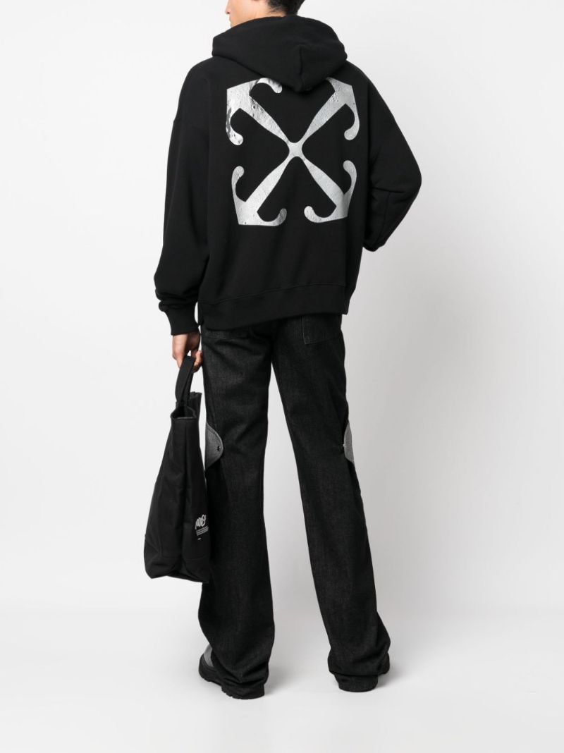 Black Logo-print Cotton Hoodie