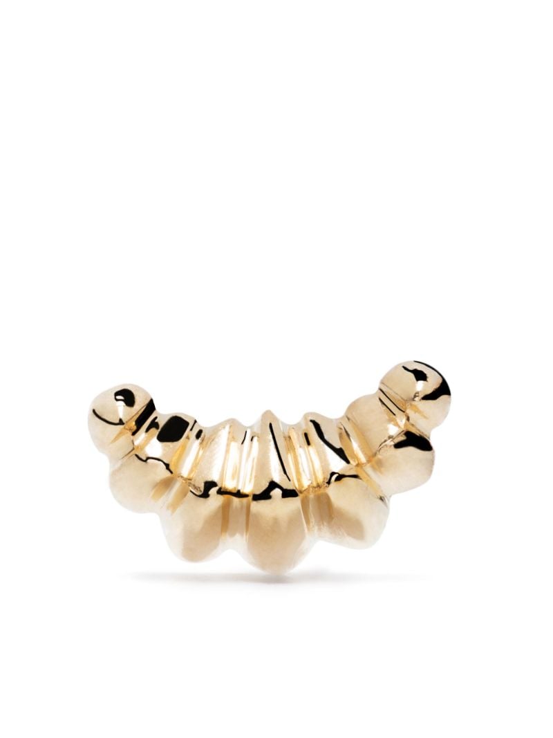 18k Yellow Gold Plain Croissant Single Stud Earring
