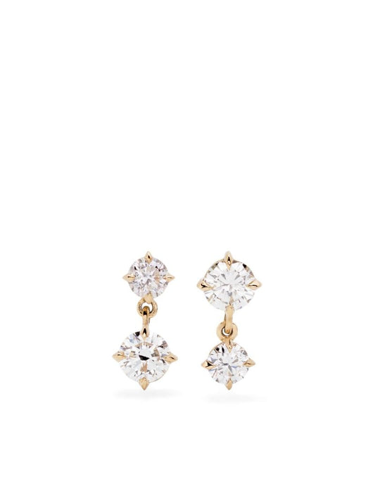 18k Yellow Gold Large Alt Diamond Earrings