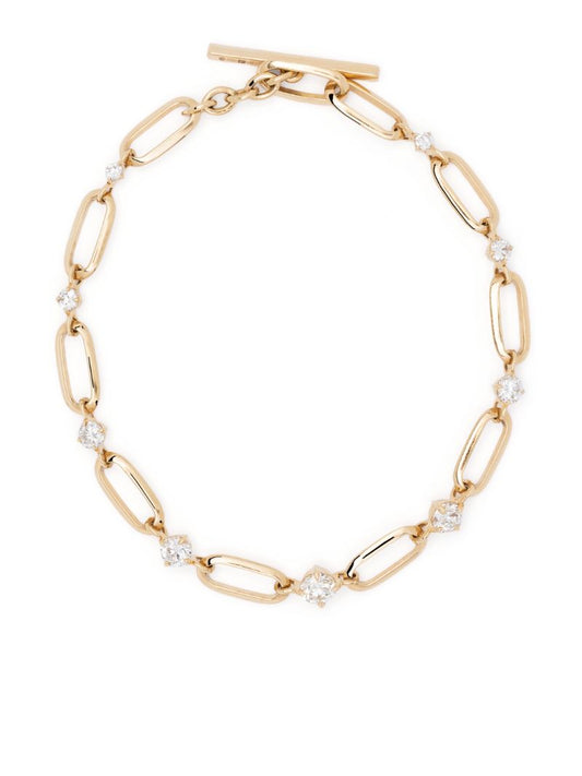 18k Yellow Gold Og Link Graduated Diamond Bracelet