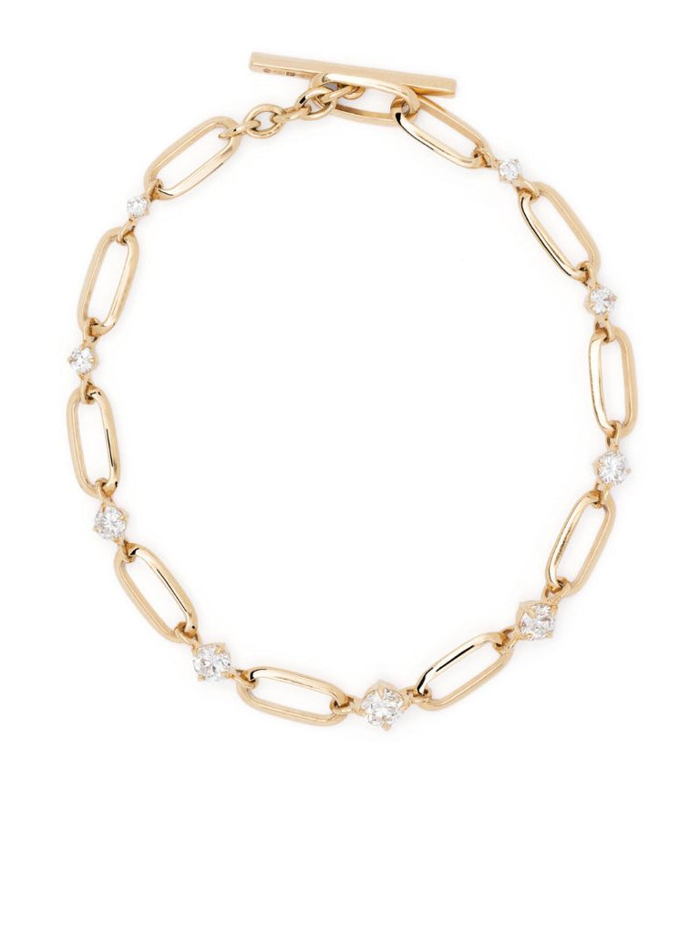 18k Yellow Gold Og Link Graduated Diamond Bracelet