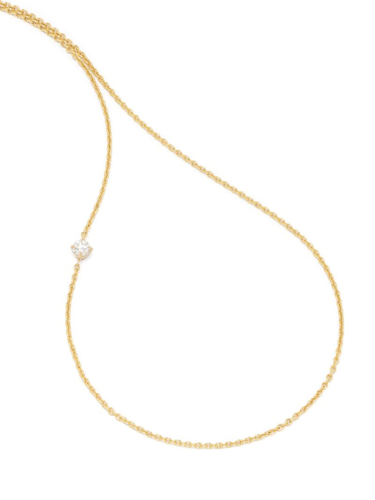 18k Yellow Gold Floating Diamond Necklace