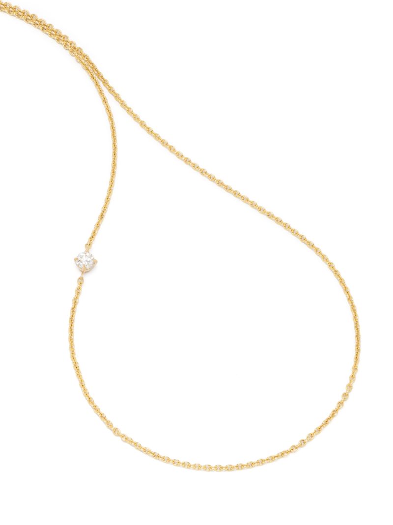 18k Yellow Gold Floating Diamond Necklace