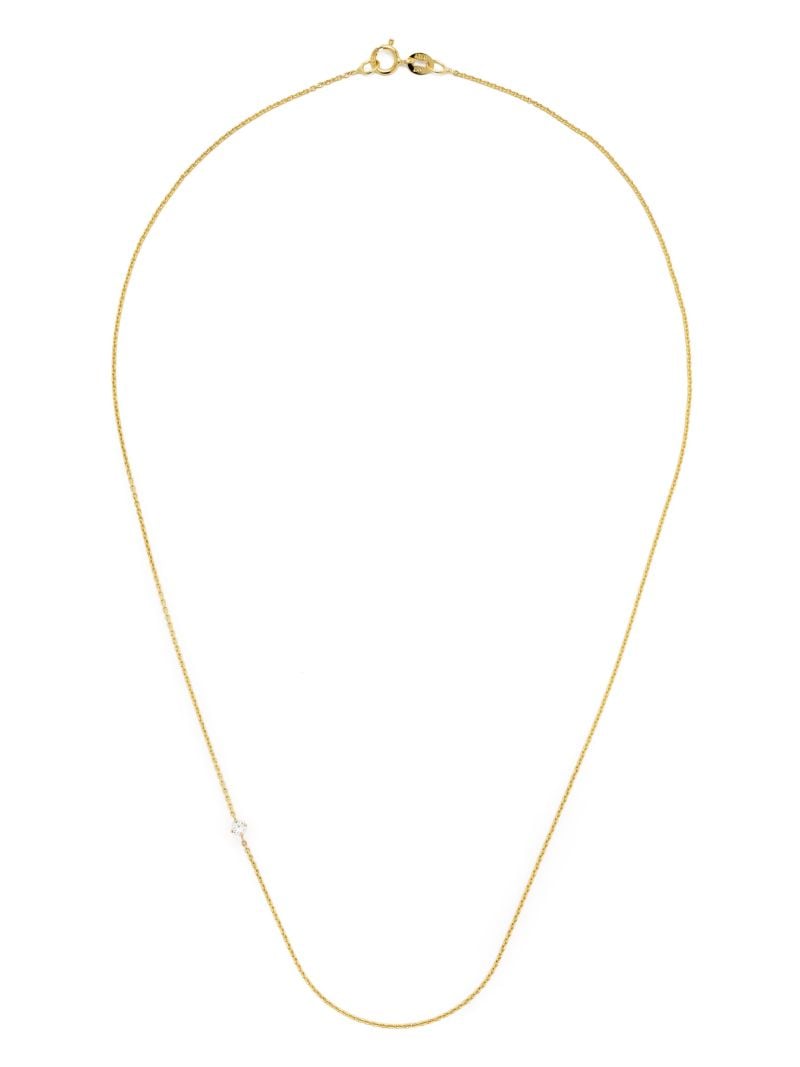 18k Yellow Gold Floating Diamond Necklace