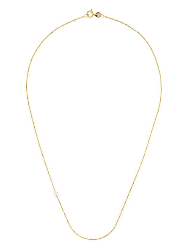 18k Yellow Gold Floating Diamond Necklace