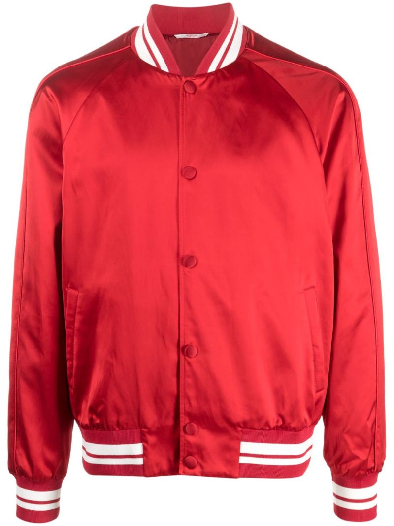 Red Satin Bomber Jacket