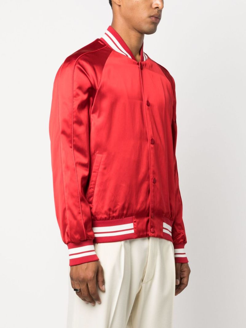 Red Satin Bomber Jacket