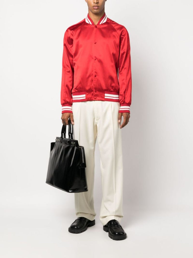 Red Satin Bomber Jacket
