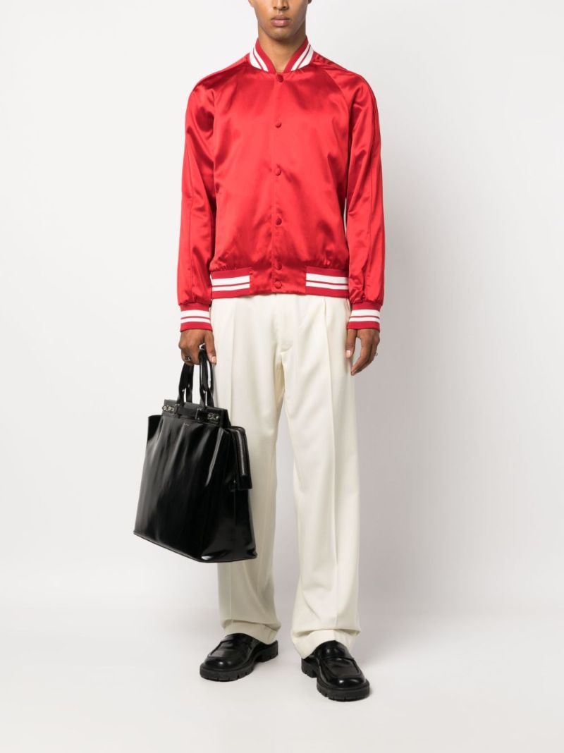 Red Satin Bomber Jacket