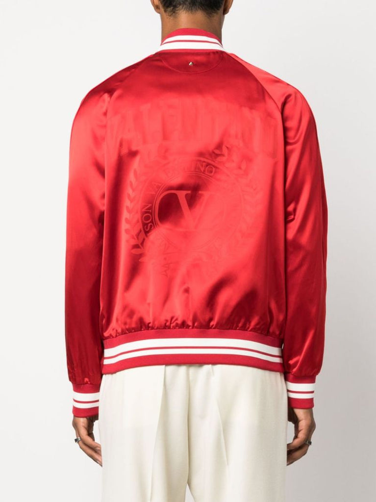 Red Satin Bomber Jacket