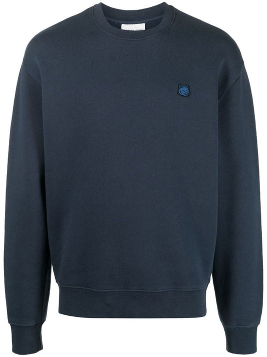 Blue Bold Fox-patch Cotton Sweatshirt