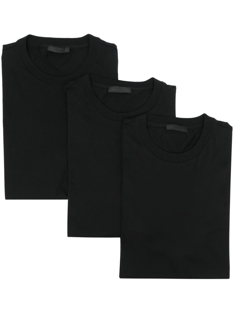 Black Triangle Logo Cotton T-shirt (pack of Three)