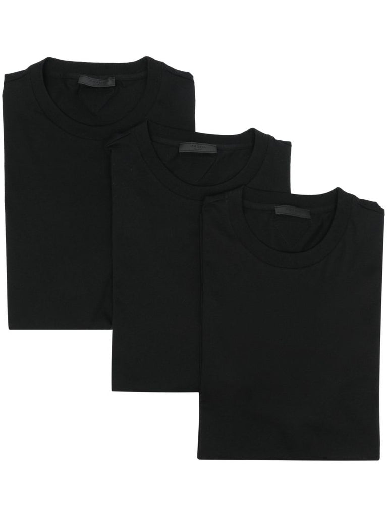 Black Triangle Logo Cotton T-shirt (pack of Three)