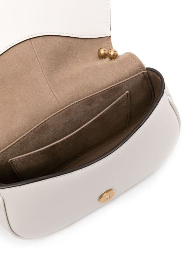 White CÃ¢â_x0082_¬â_x0084_¢mon Mini Leather Satchel