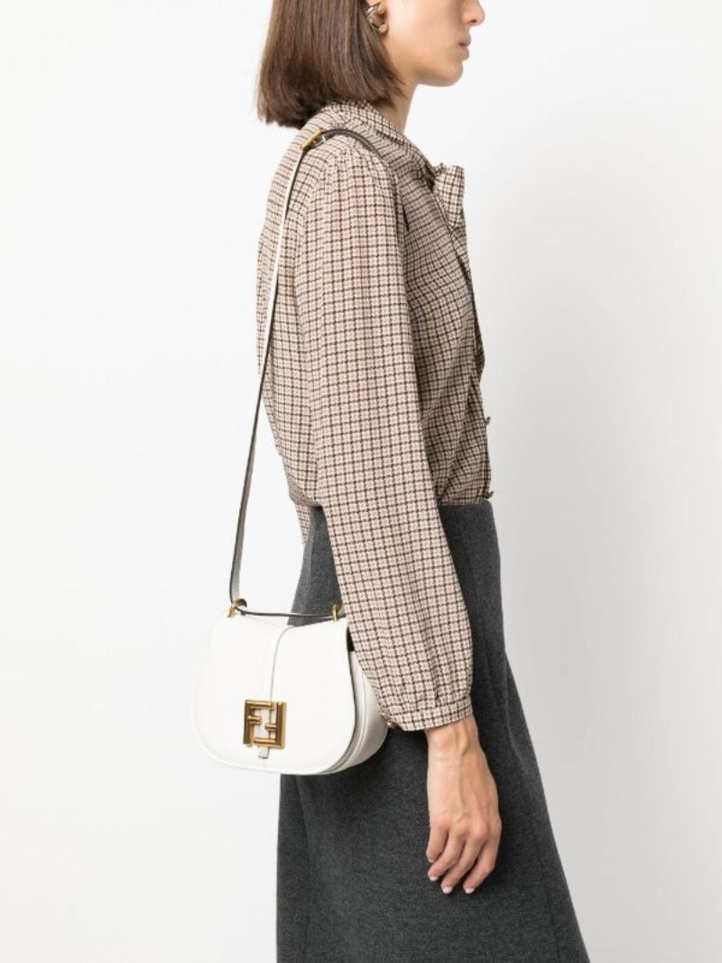 White CÃ¢â_x0082_¬â_x0084_¢mon Mini Leather Satchel