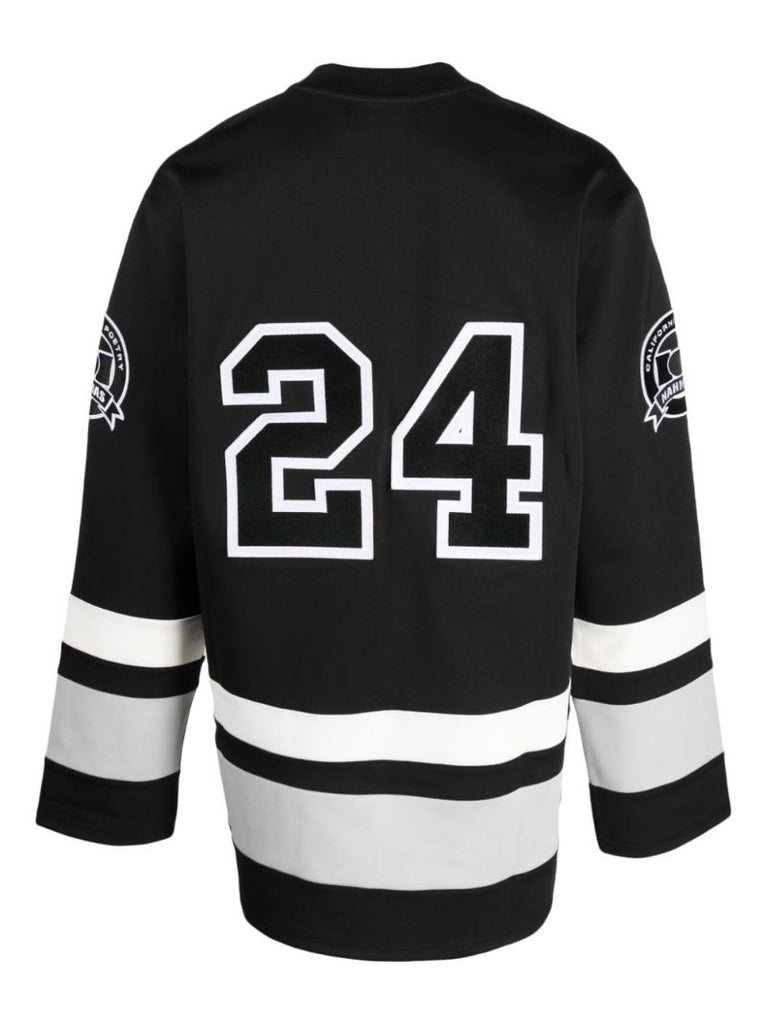 Black Logo Patch Hockey Jersey