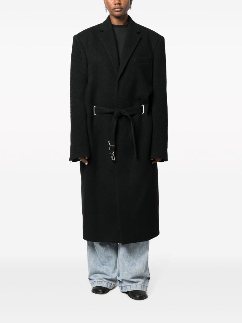 Black Belted Single-breasted Coat