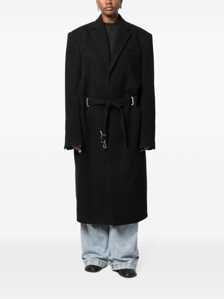 Black Belted Single-breasted Coat