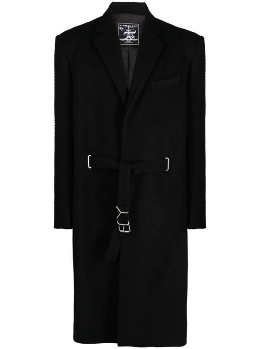 Black Belted Single-breasted Coat