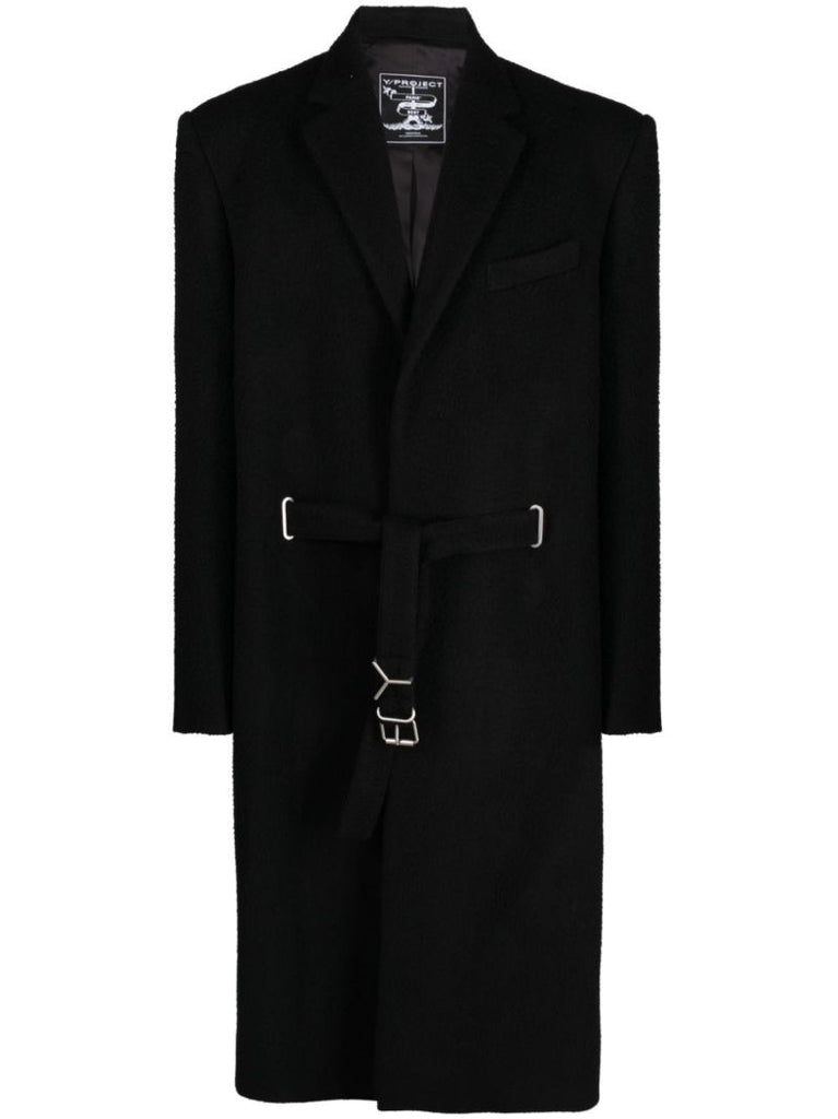 Black Belted Single-breasted Coat