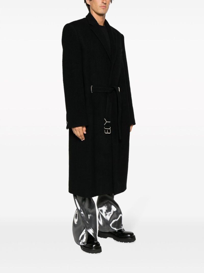 Black Belted Single-breasted Coat