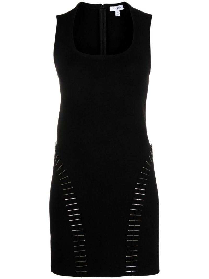 Black Pin-embellished Mini Dress
