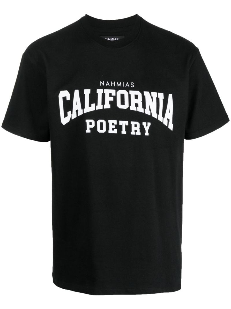 Black California Poetry Cotton T-shirt