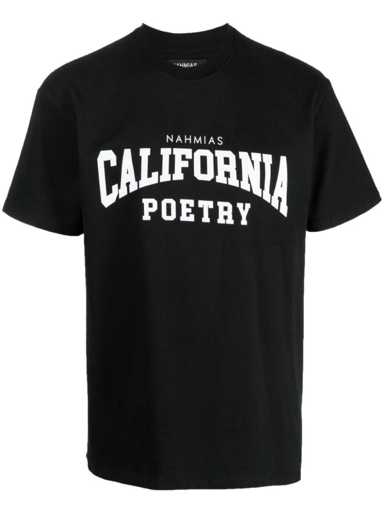 Black California Poetry Cotton T-shirt