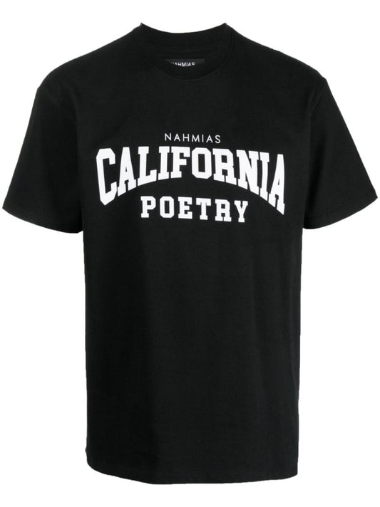 Black California Poetry Cotton T-shirt