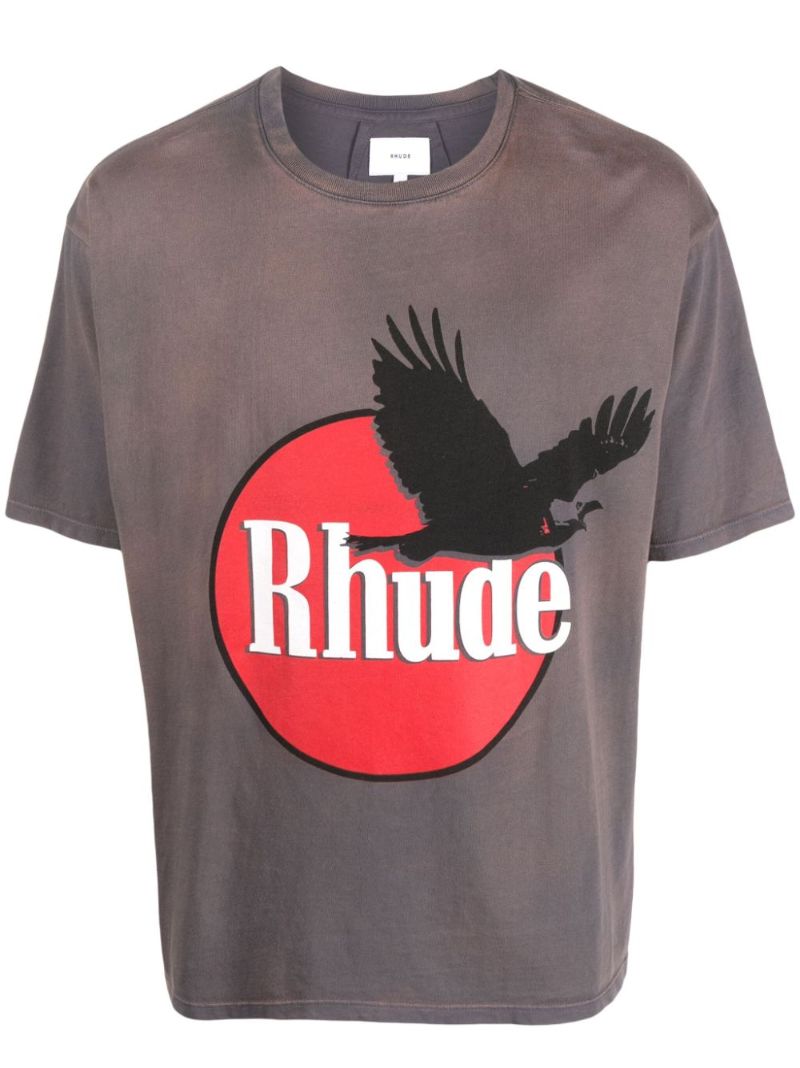 Grey Logo-print Cotton T-shirt